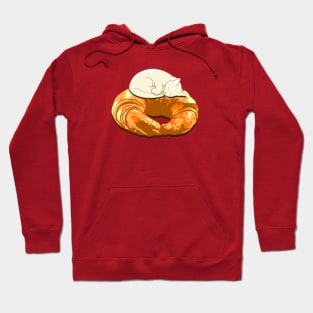 Croissant Snow Cat Hoodie